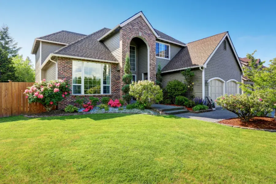 Front view of a home and yard