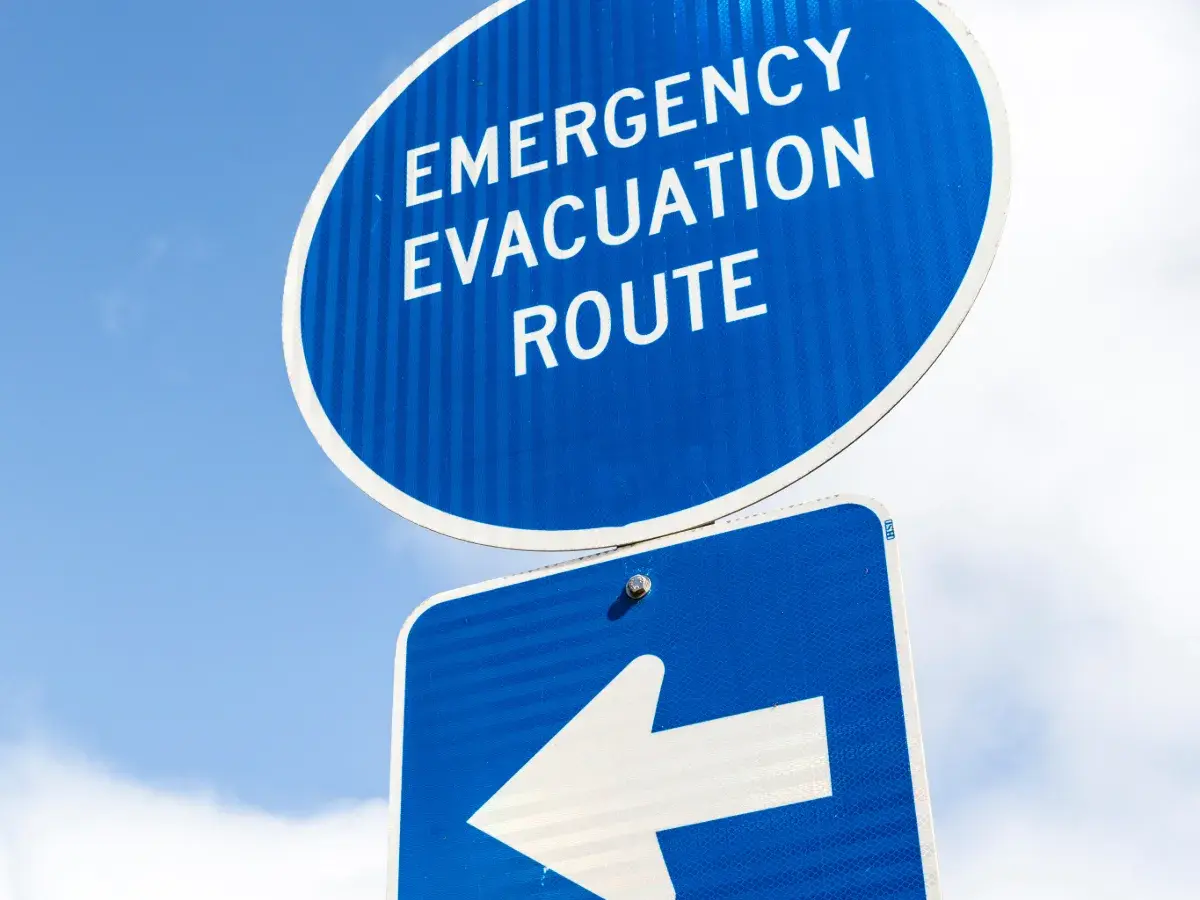 Emergency Evacuation Route sign