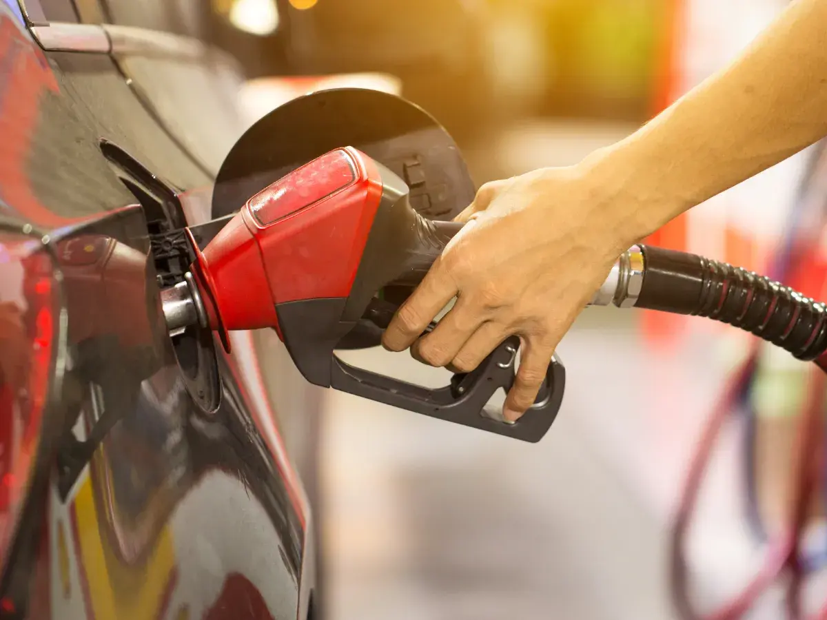 Car at gas pump