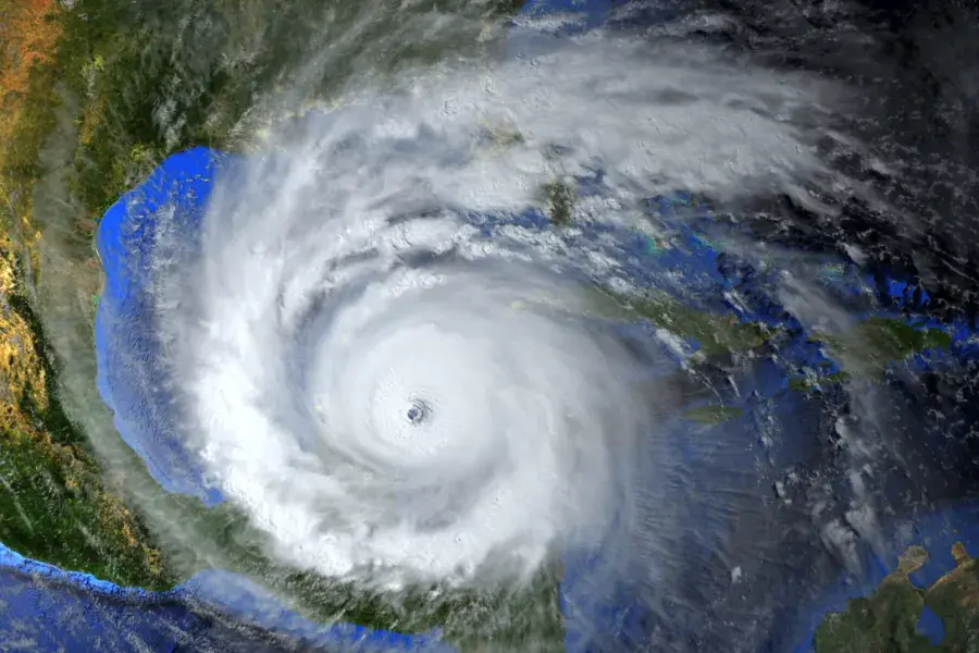 Hurricane hitting the Southeast U.S.