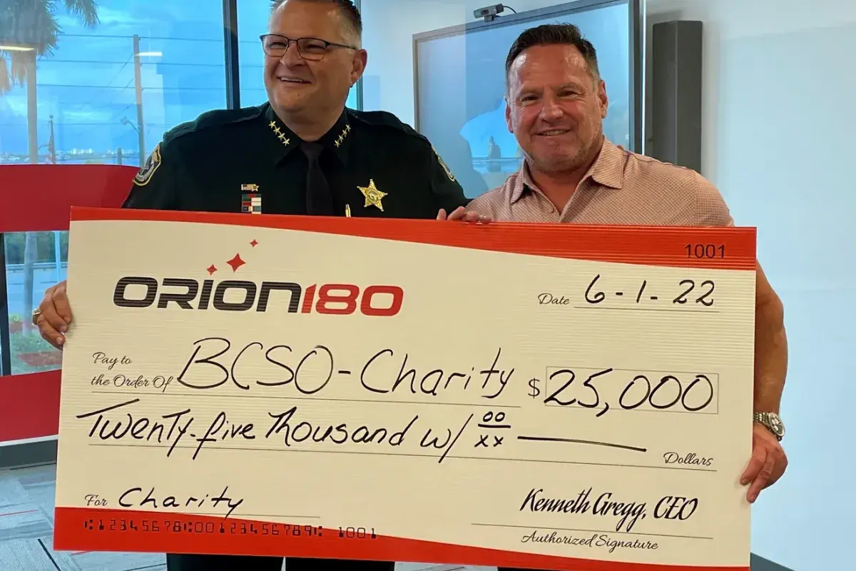  Orion180 donates $25,000 to Brevard County Sheriff’s Office Charity