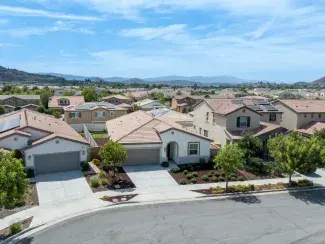 Aerial view of a neighborhood