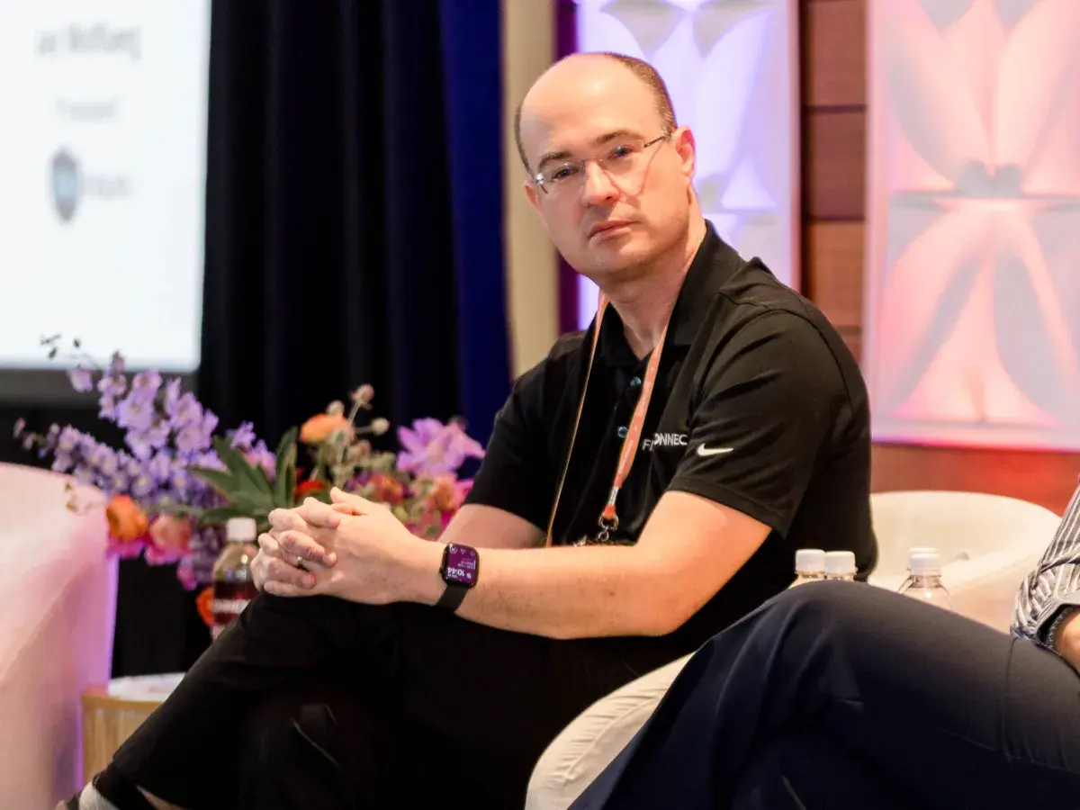 Aviad Pinkovezky, First Connect Insurance Services CEO, during the Voices from the Front Lines session at Accelerate25