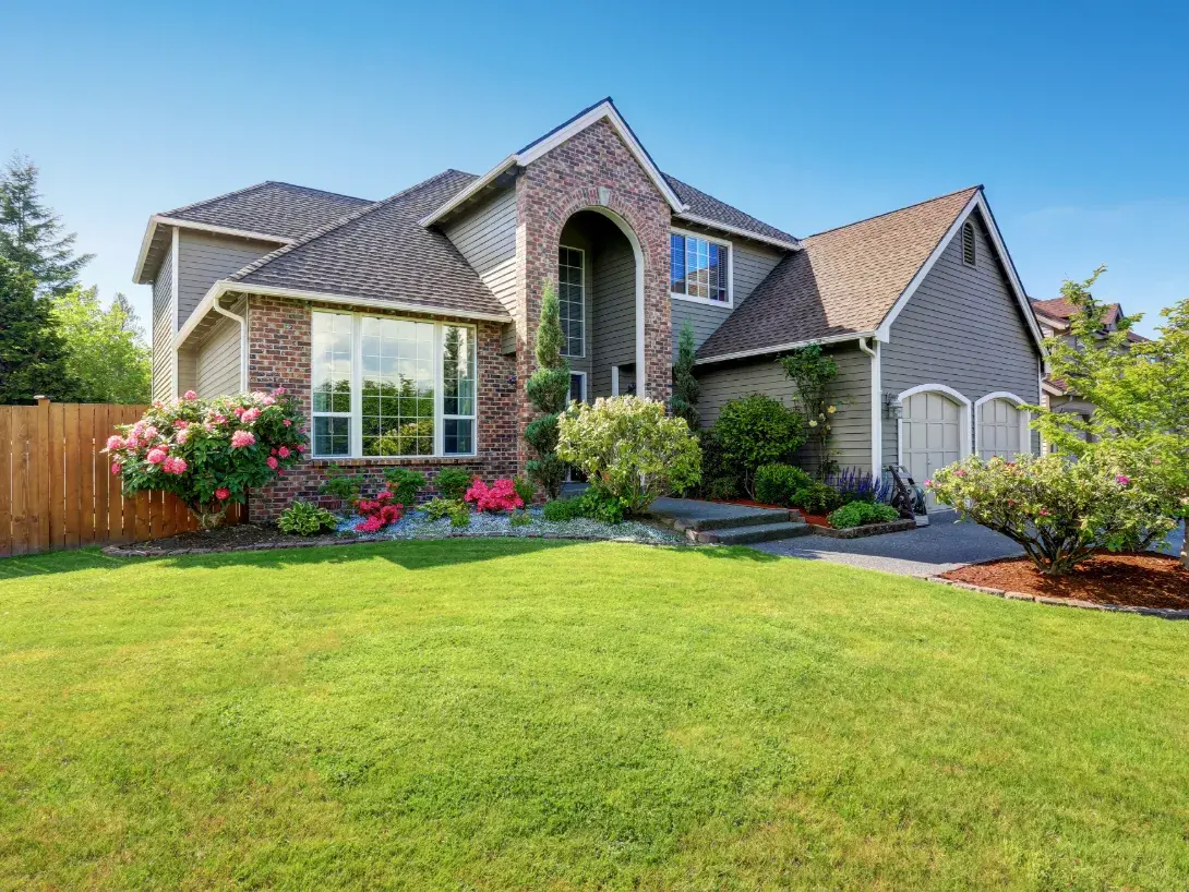 Front view of a home and yard